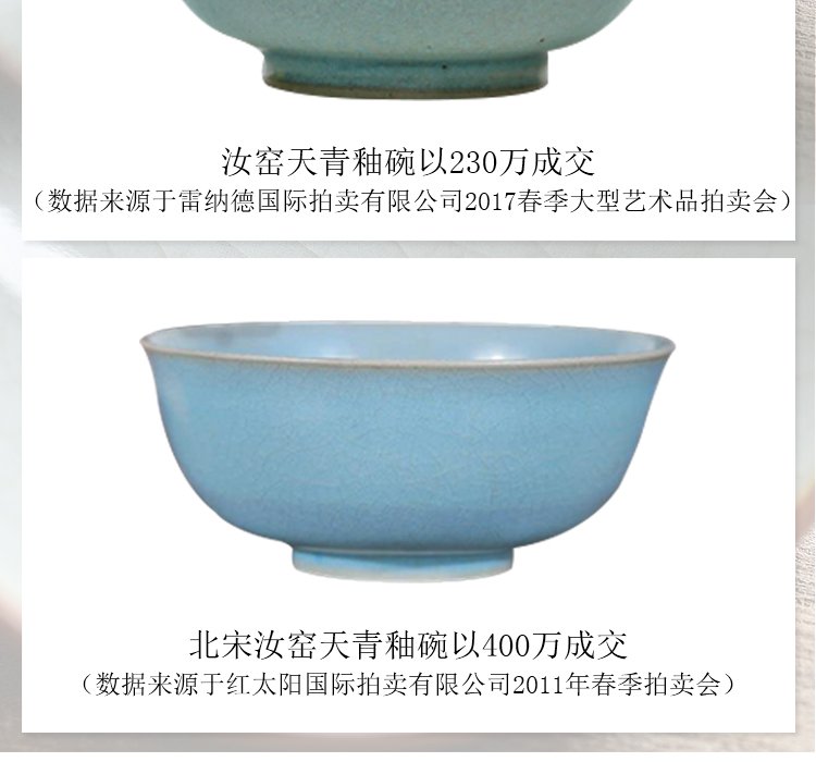 内汝窑外霁蓝釉禅定杯