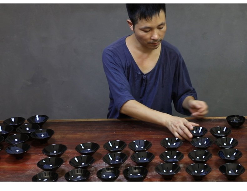 曾平冰珀青绿木叶天目盏单叶斗笠款