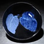 曾平冰珀青绿木叶天目盏双叶半月款