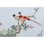 鄢珍《月月鲜艳》江西省工艺美术师景德镇粉彩瓷板 - 图片 3
