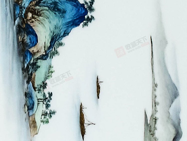 杨志龙《千里江山图》江西省工艺美术师景德镇粉彩瓷板