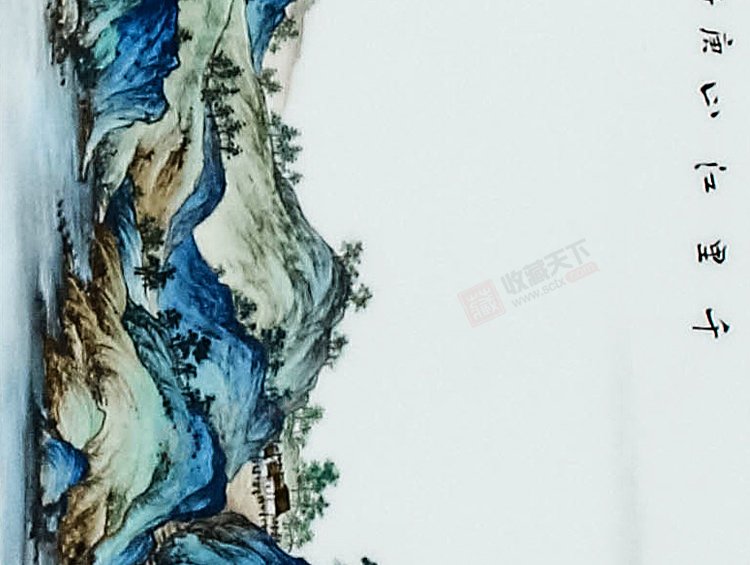 杨志龙《千里江山图》江西省工艺美术师景德镇粉彩瓷板