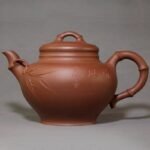 Chinese Arts and Crafts Master Li Changhong Tall Bamboo Purple Clay Teapot Clear Bottom 600cc - Image 3
