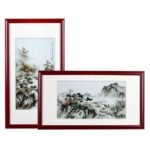 杨志龙《高山流水瓷画双绝》江西省工艺美术师景德镇粉彩瓷板套装
