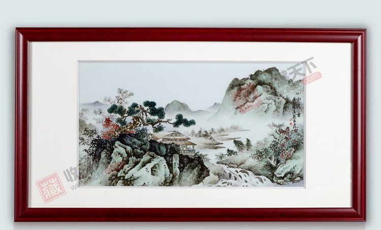杨志龙《高山流水瓷画双绝》江西省工艺美术师景德镇粉彩瓷板套装