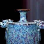 杨廷玺星空釉《祥龙双耳尊》河南陶瓷艺术大师钧瓷瓷瓶 对瓶 - 图片 4