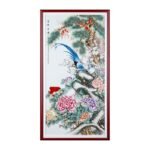 景德镇粉彩花鸟瓷板《富贵长寿》