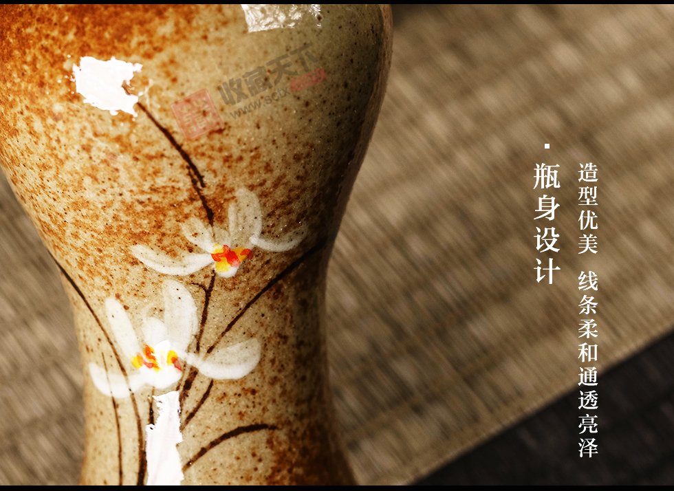 陶泥釉下彩陶艺迷你花插摆件 6件套组