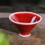 景德镇郎窑红葵口斗笠杯 - 图片 4