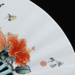 徐晓东《清香溢远》江西省工艺美术师新彩扇形瓷板 - 图片 3