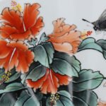 徐晓东《清香溢远》江西省工艺美术师新彩扇形瓷板 - 图片 2