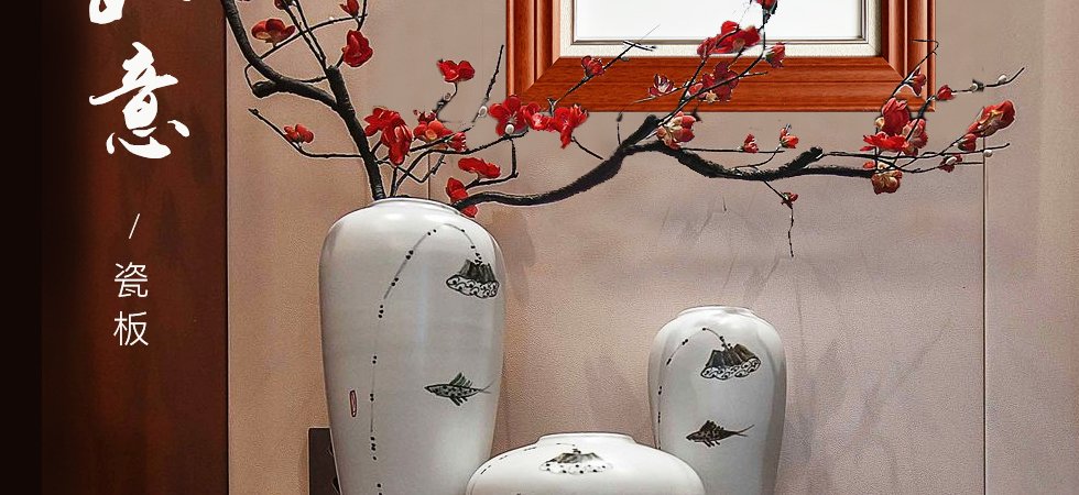 景德镇青花斗彩瓷板画《事事如意》