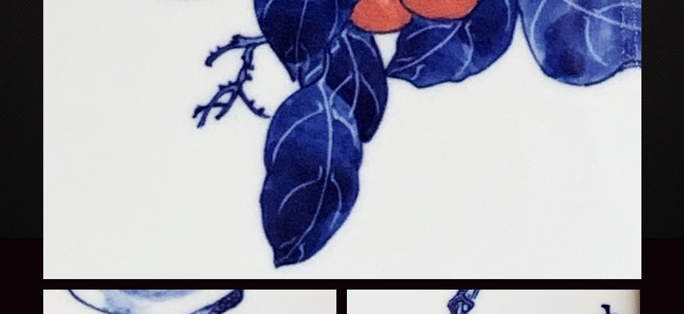 景德镇青花斗彩瓷板画《事事如意》
