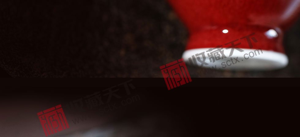 景德镇郎窑红葵口斗笠杯
