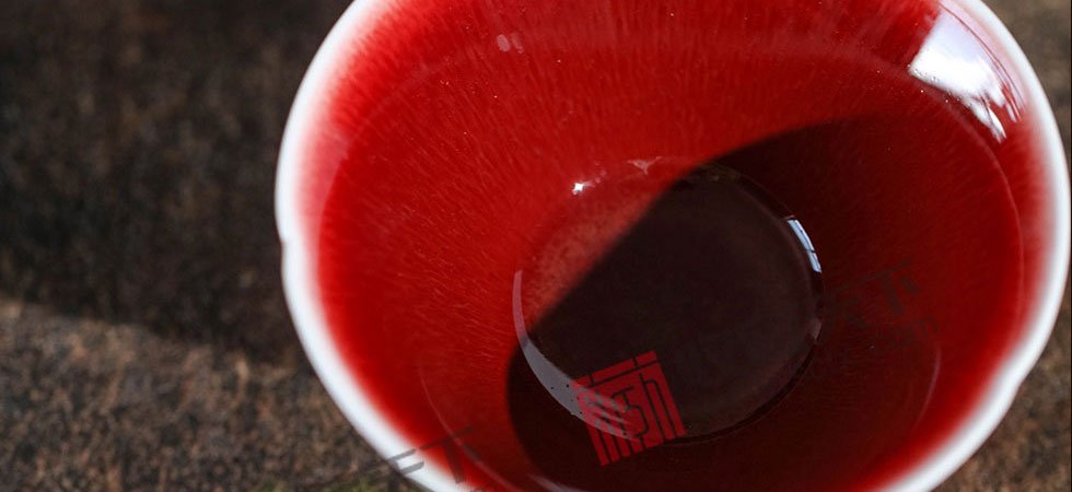 景德镇郎窑红葵口斗笠杯