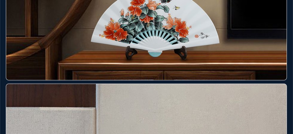 徐晓东《清香溢远》江西省工艺美术师新彩扇形瓷板