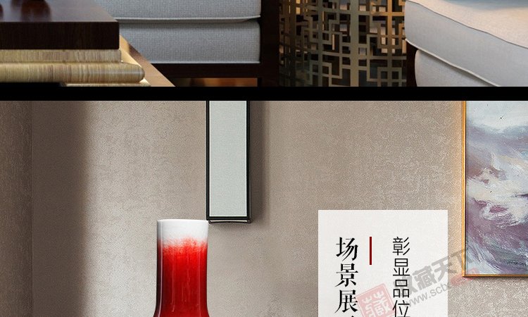 景德镇郎窑红福桶瓶