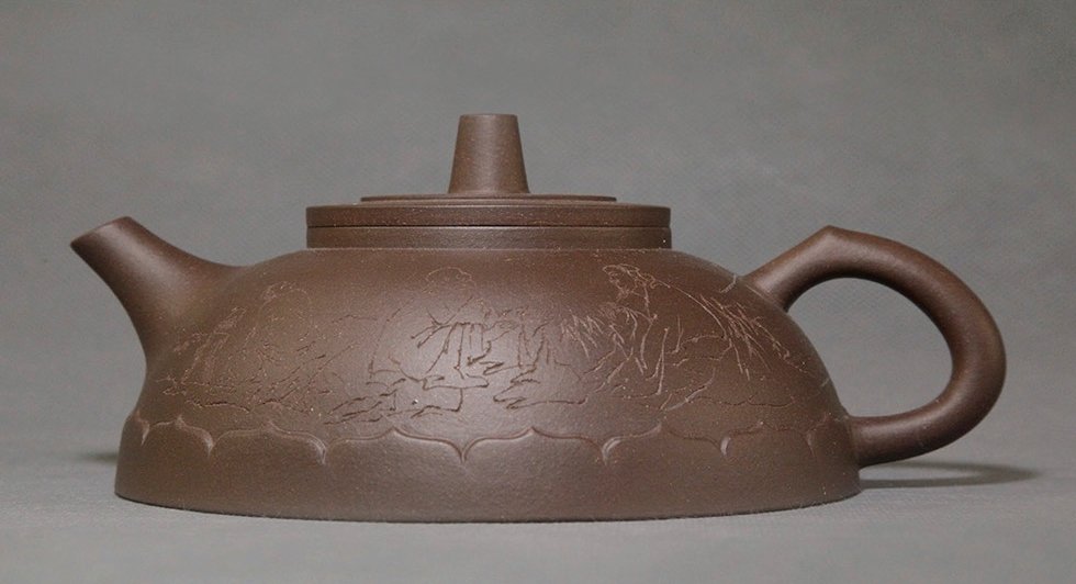 中国工艺美术大师李昌鸿 婉莲 拼紫泥520cc