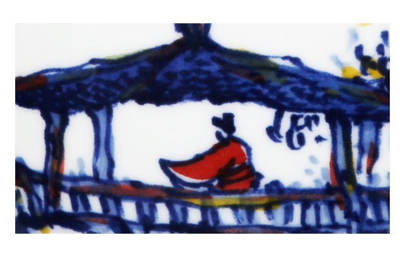 李冬明《绿水青山》教授级高级工艺美术师青花五彩瓷瓶