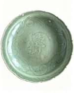 Longquan kiln celadon engraved rhombus plate